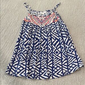 beachlunchlounge Blue and White Camisole with Geometric Pattern